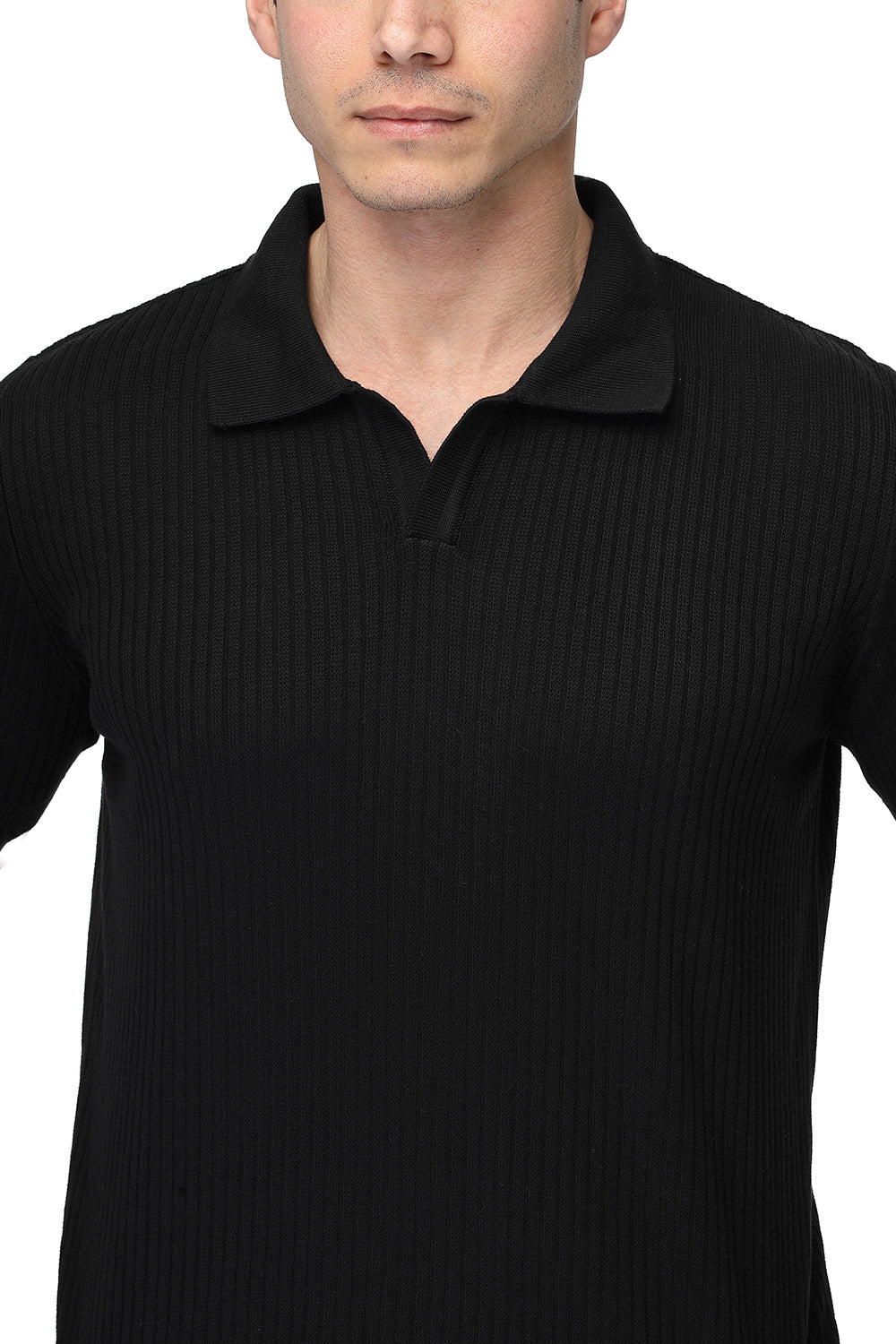 Black Knitted Polo