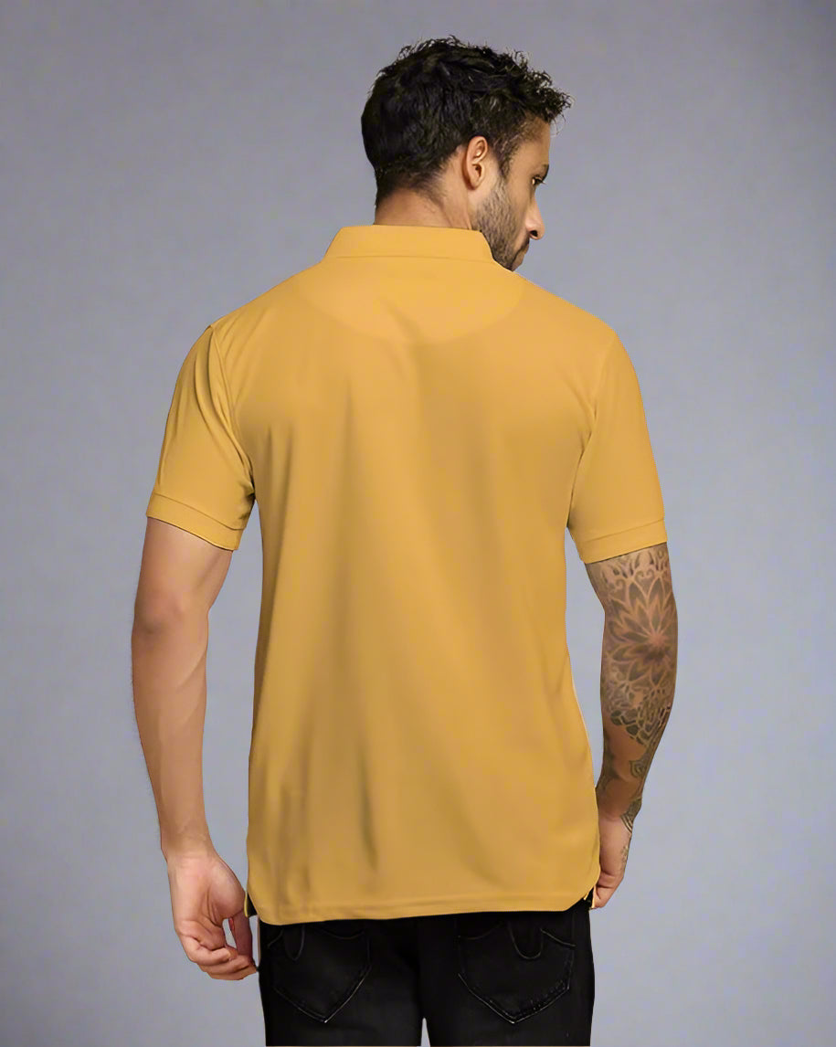 Mustard Knitted Polo Shirt