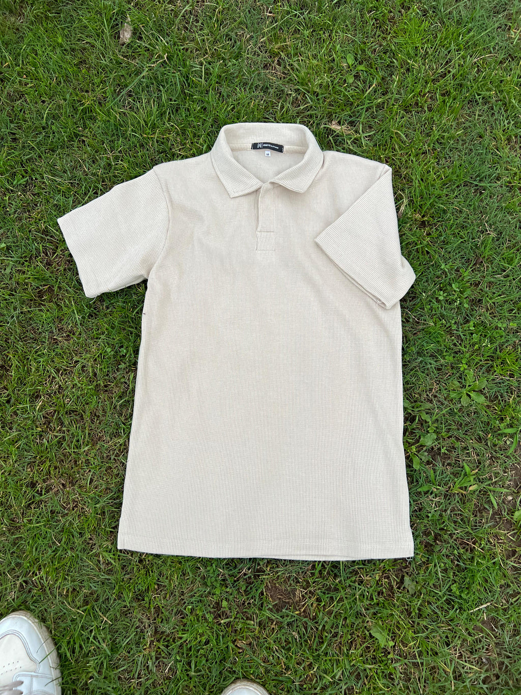 White Knitted Polo