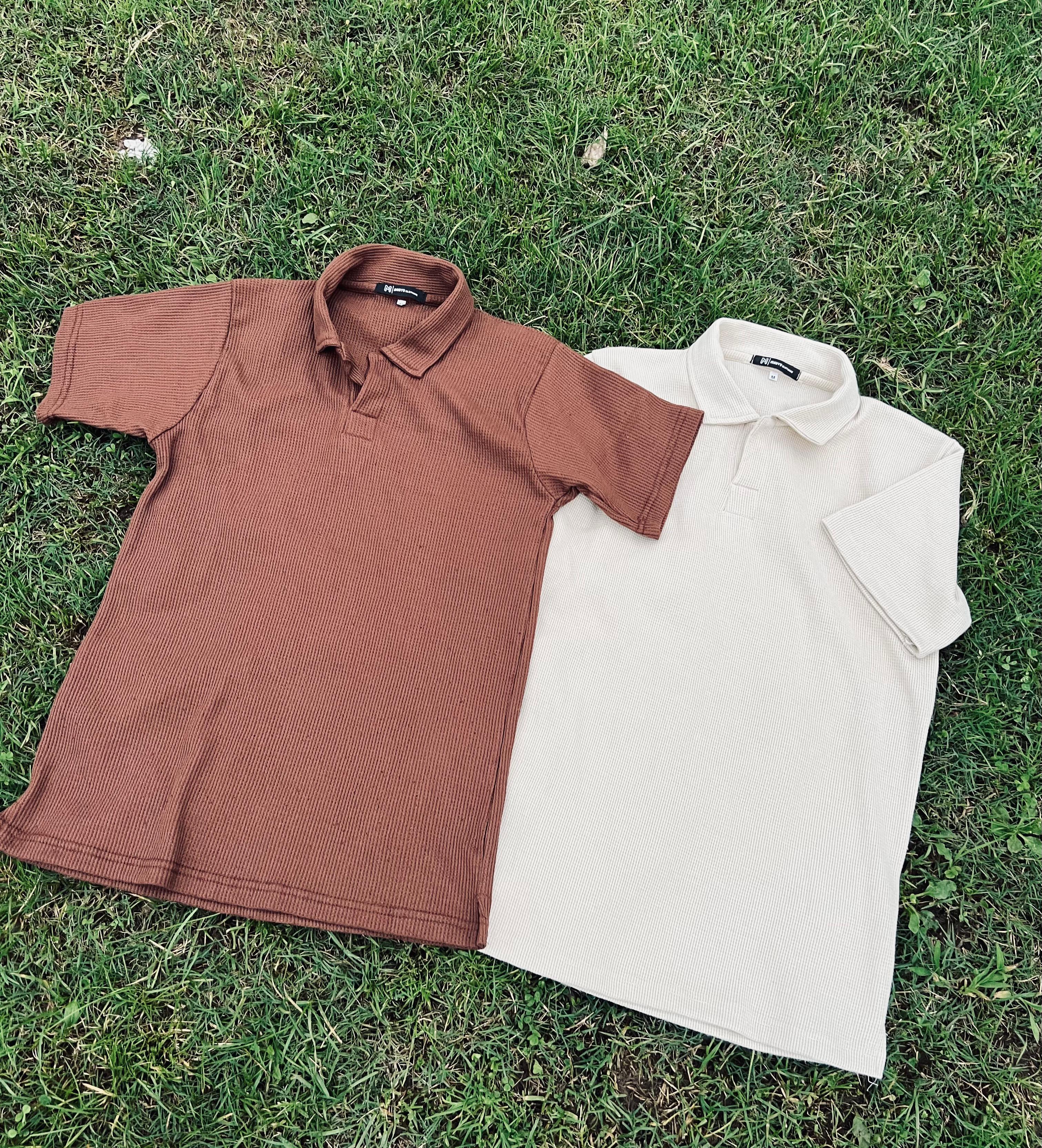 Tan Knitted Polo
