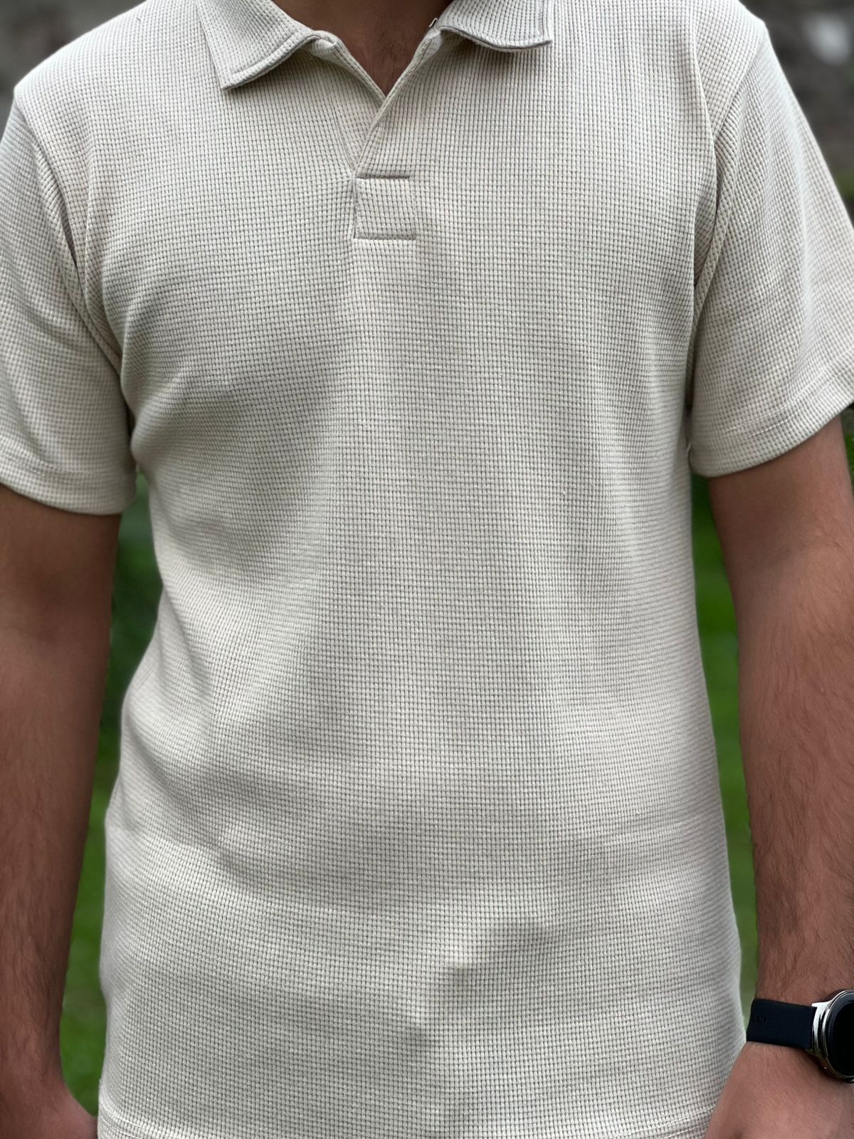 White Knitted Polo